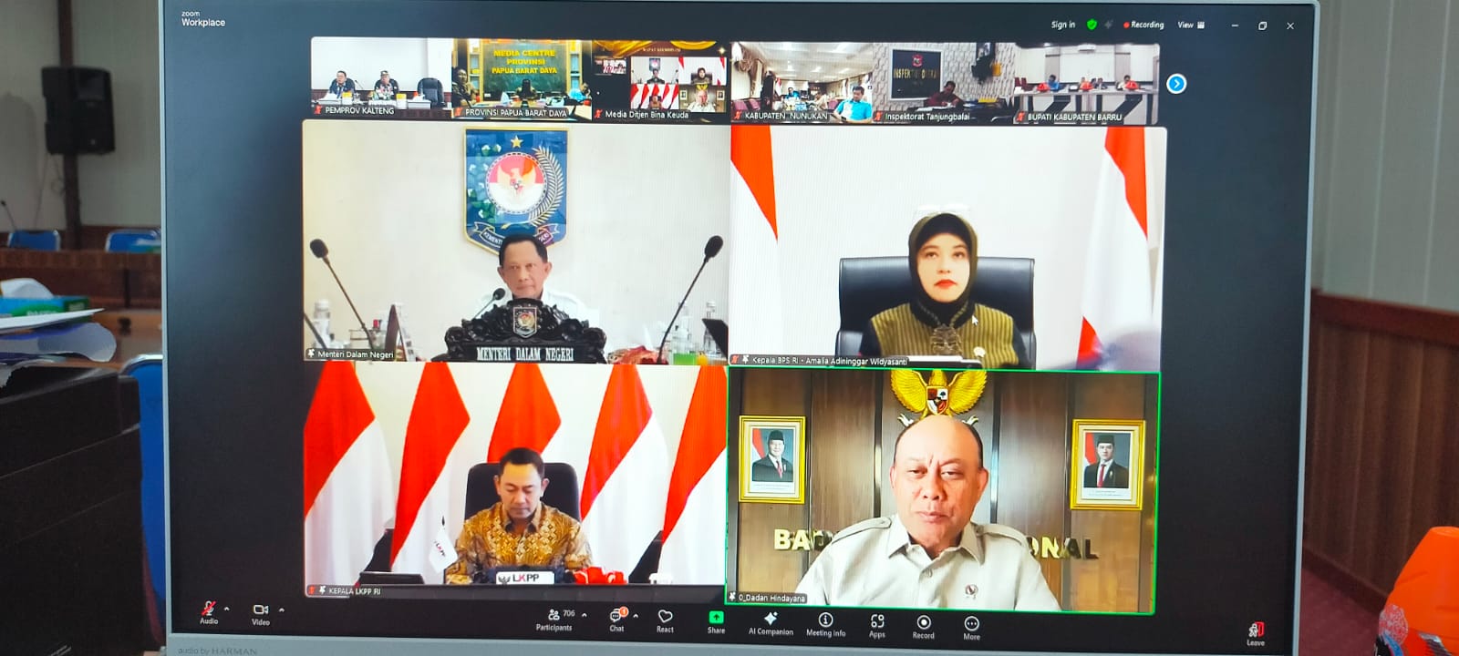  Plt. Sekda Kalteng Hadiri Secara Virtual Rakor Percepatan Realisasi APBD Tahun 2025