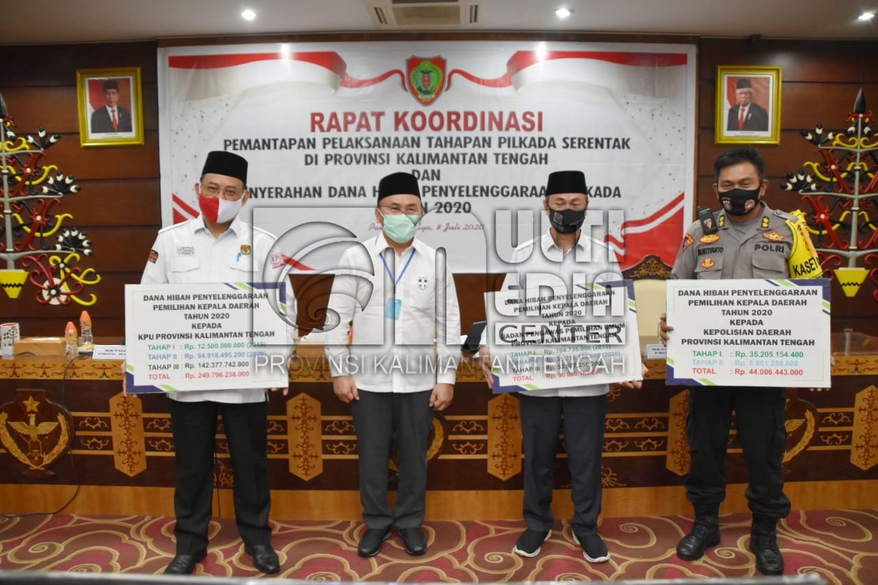 Gubernur H. Sugianto Sabran Pimpin Rakor Pemantapan Pelaksanaan Tahapan Pilkada Serentak Tahun 2020 di Kalteng 