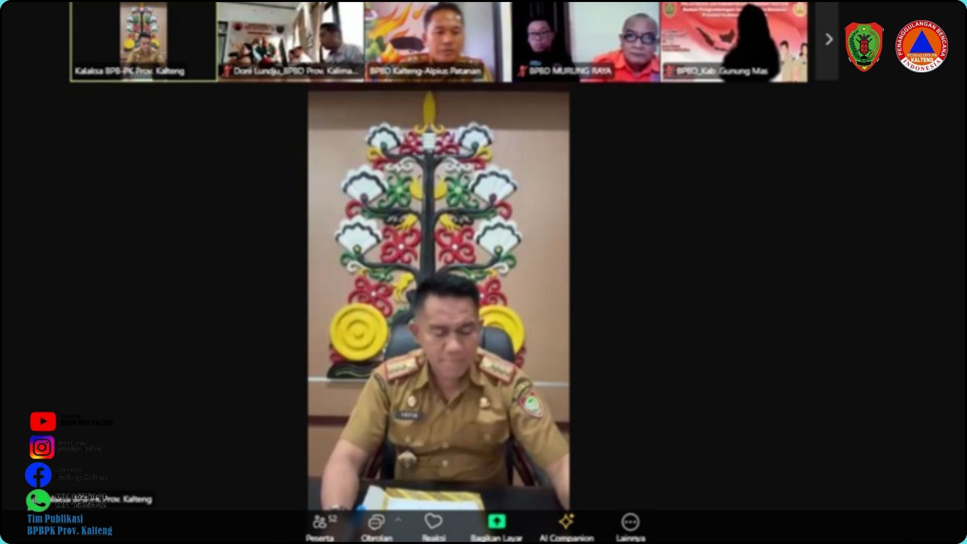 BPB-PK Gelar Rapat Lanjutan Rencana Aktivasi Posko dan Pos Lapangan Satgas Pengendali Karhutla Provinsi Kalimantan Tengah