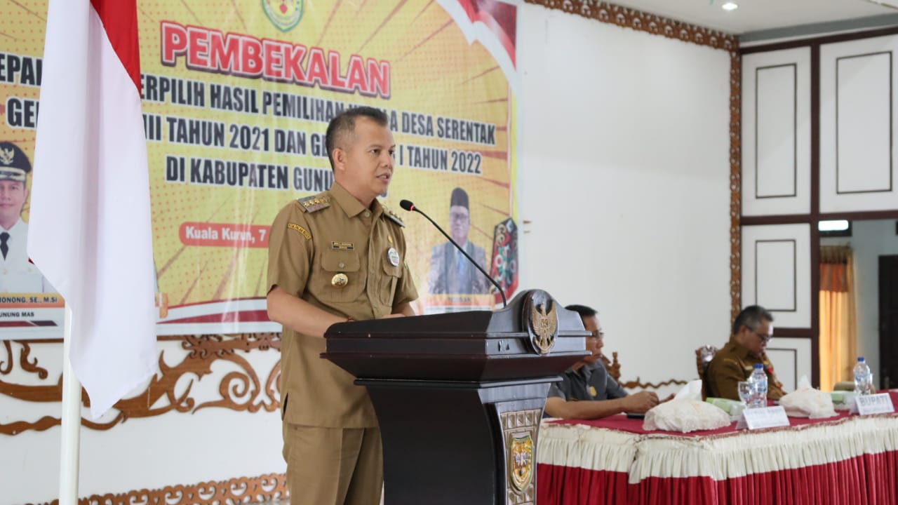 Bupati Gunung Mas Buka Pembekalan Kepala Desa Terpilih Hasil Pemilihan Tahun 2021 dan 2022 