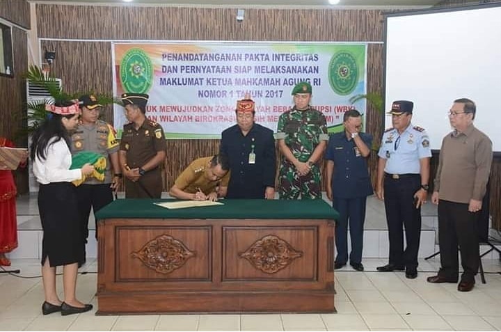 Pencanangan Zona Integritas Menuju Wilayah Bebas Korupsi