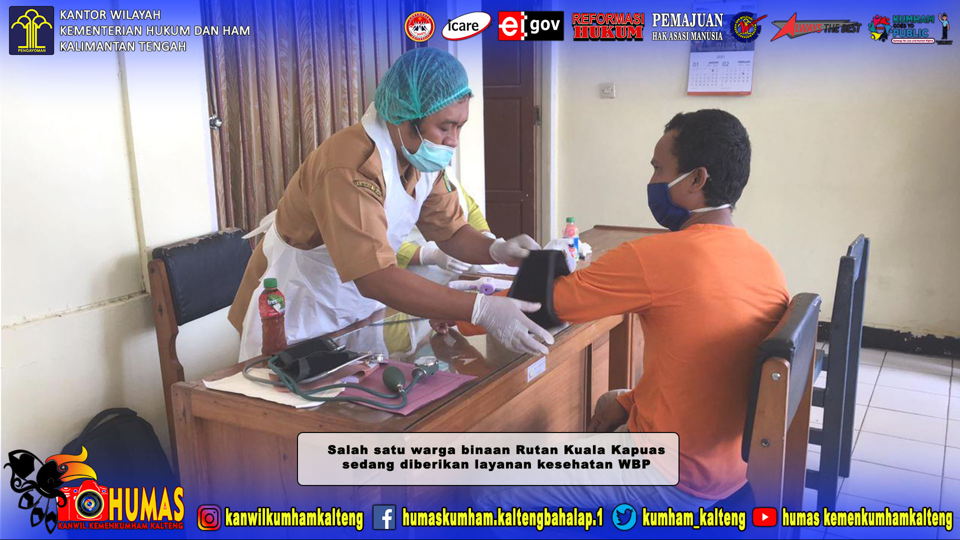 Rutan Kuala Kapuas Gandeng Dinkes dan Puskesmas Melati Lakukan Rapid Test Terhadap WBP