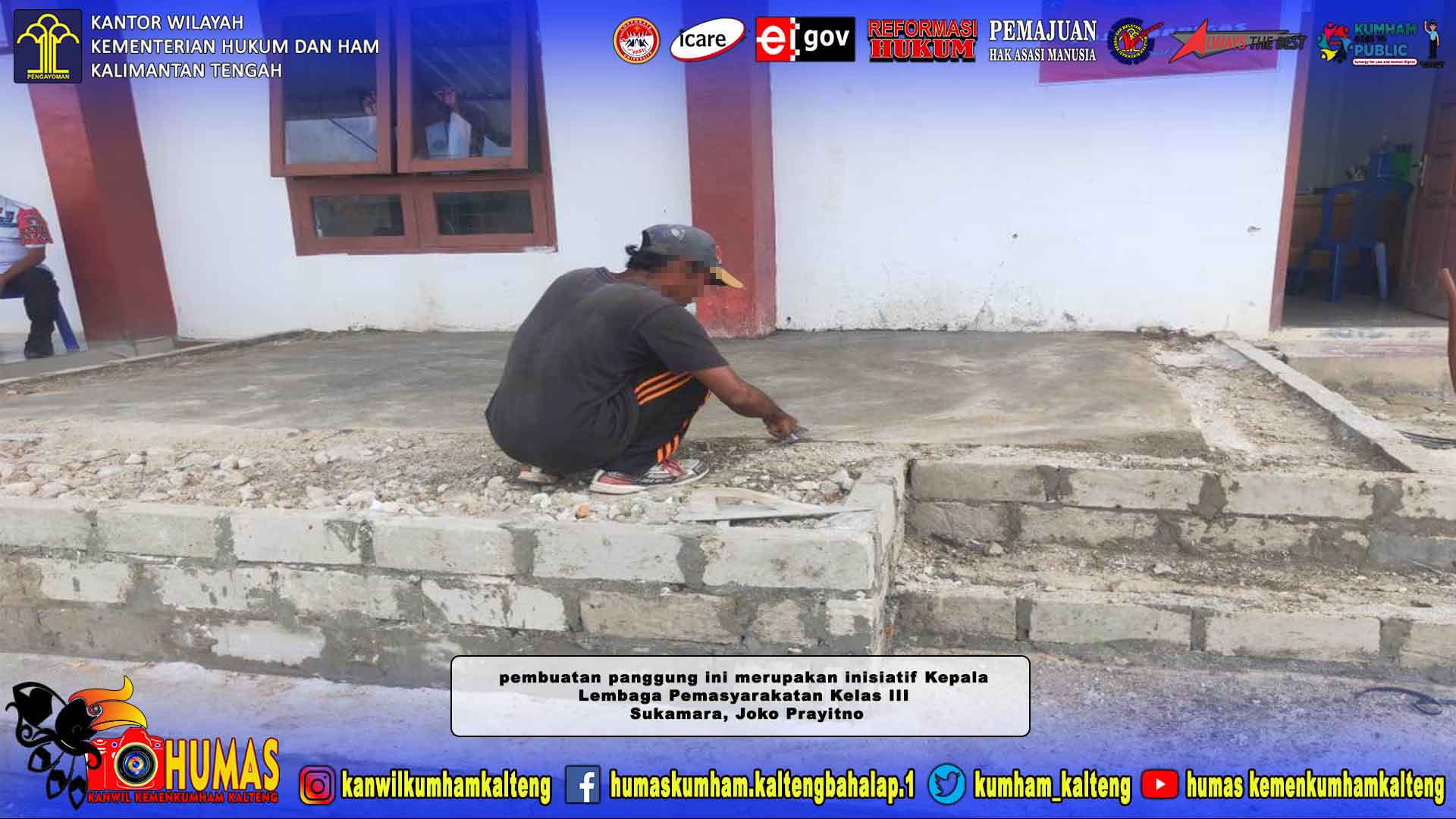 Guna Menunjang Kegiatan, Lapas Sukamara Buat Panggung Serbaguna