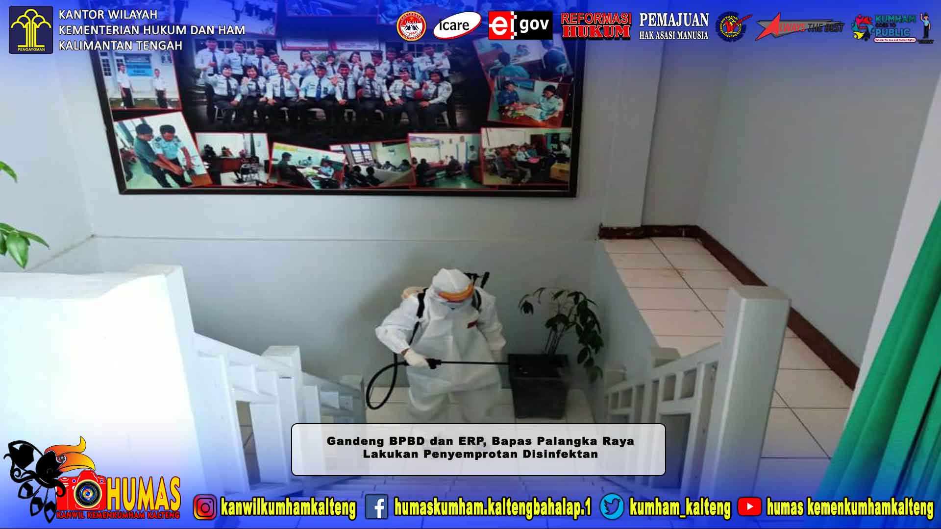 Gandeng BPBD dan ERP, Bapas Palangka Raya Lakukan Penyemprotan Disinfektan 
