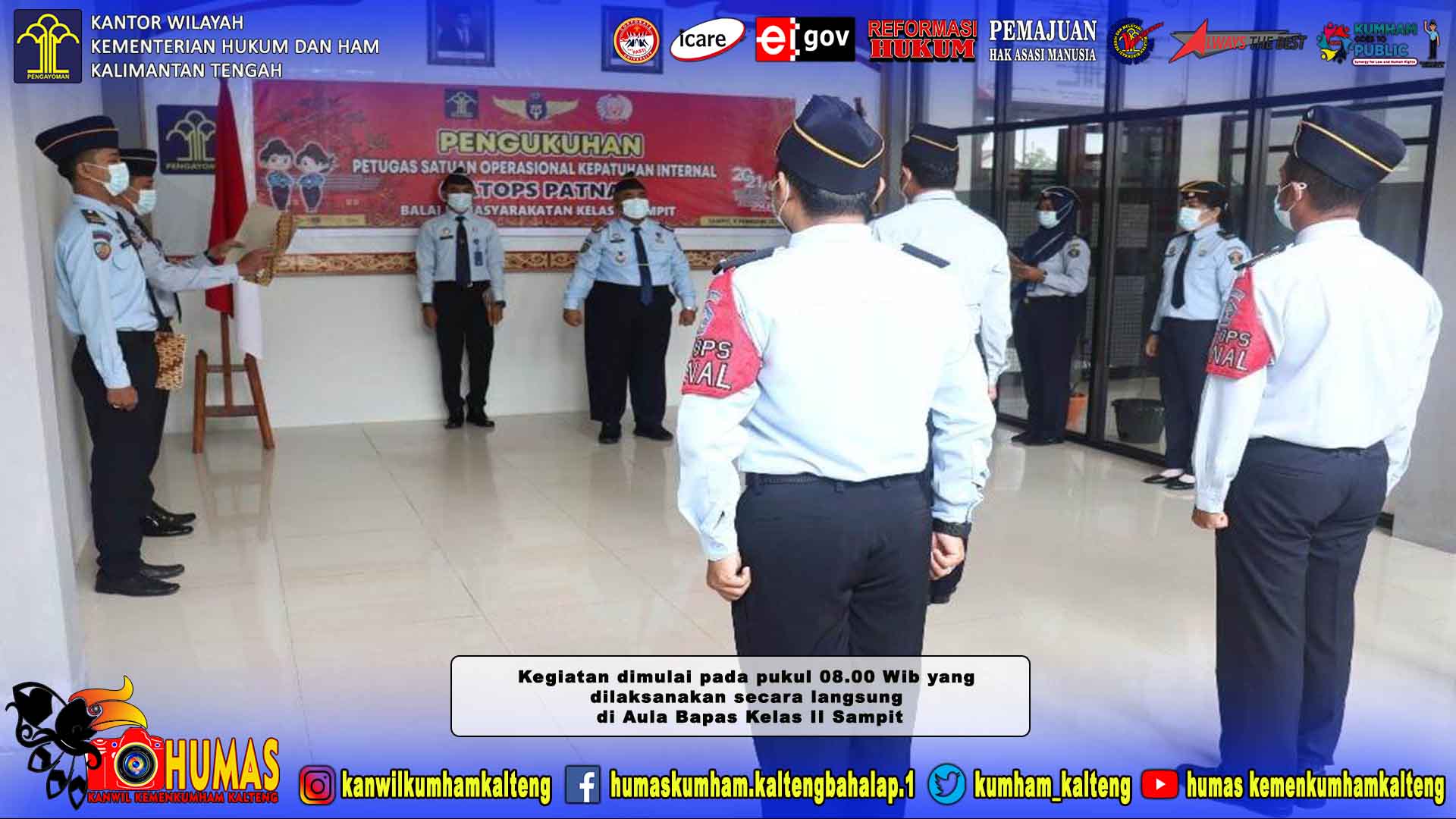 Bapas Sampit Kukuhkan Satops Patnal Pas di Bapas Kelas II Sampit