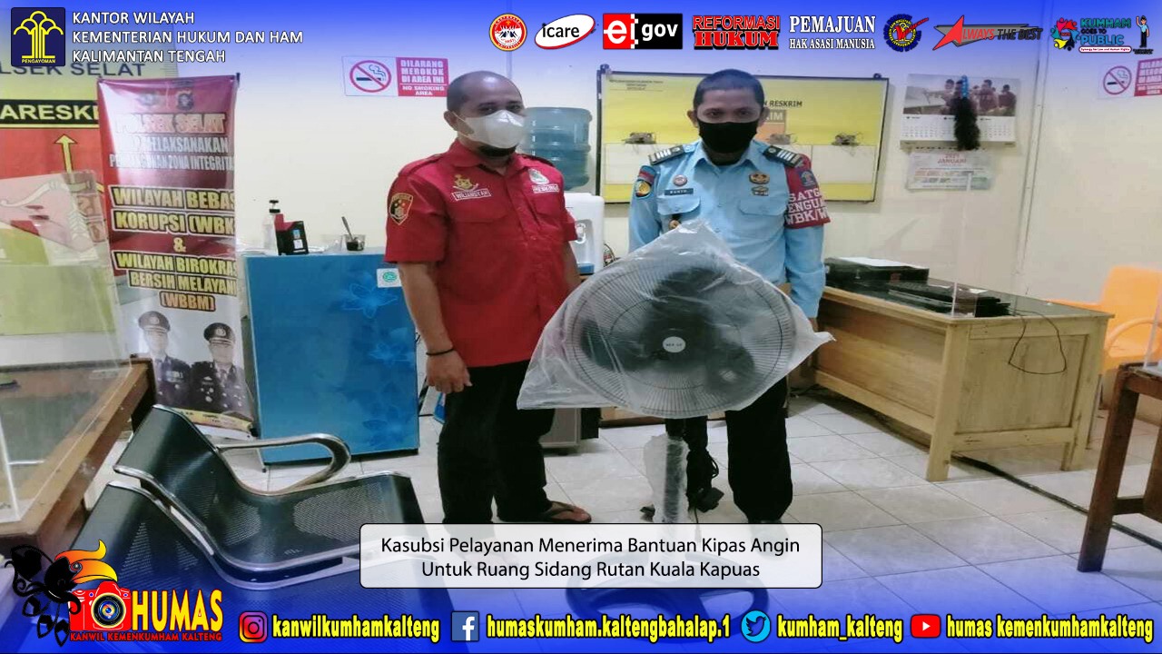 Jalin Sinergitas Baik, Rutan Kuala Kapuas Terima Bantuan Kipas Angin dari Polsekta Selat
