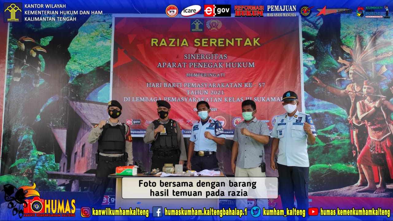 Peringati Hari Bakti Pemasyarakatan ke-57, Lapas Sukamara Gelar Razia Gabungan