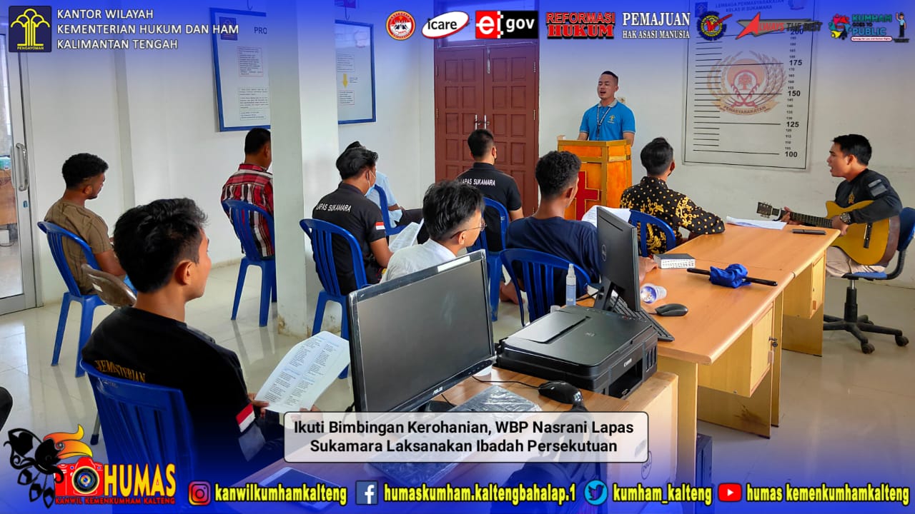 Ikuti Bimbingan Kerohanian, WBP Nasrani Lapas Sukamara Laksanakan Ibadah Persekutuan