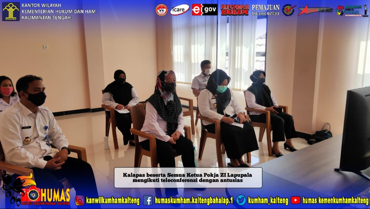 Kalapas dan TIM ZI Lapupala Ikuti Teleconference Pelaksanaan Evaluasi Pembangunan ZI Menuju WBK dan WBBM