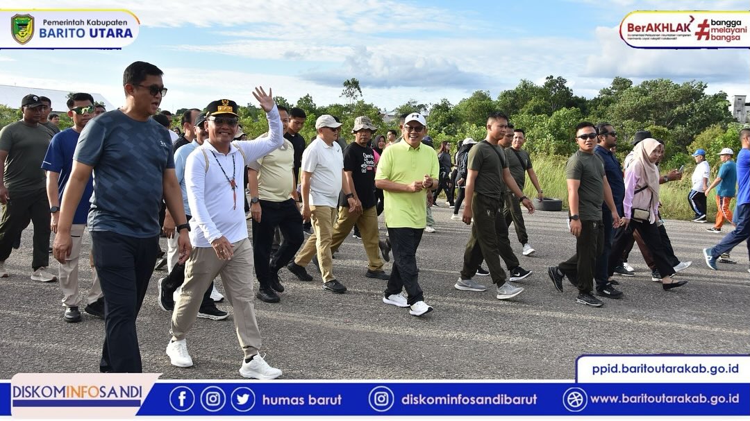 Gubernur Kalteng Agustiar Sabran Jogging Bersama Masyarakat Barito Utara