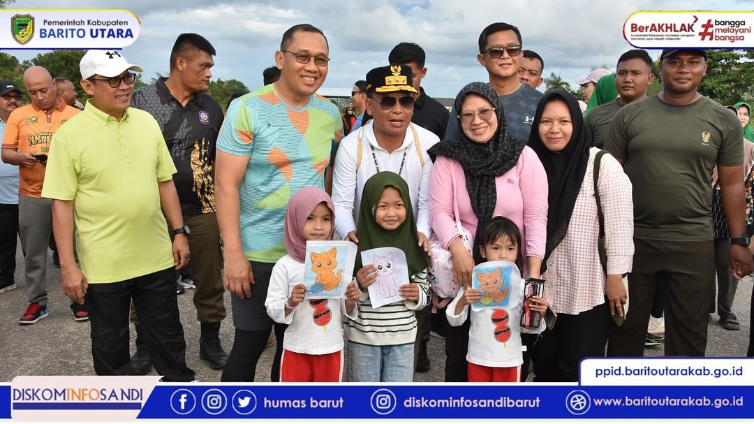 Gubernur Kalteng Agustiar Sabran Jogging Bersama Masyarakat Barito Utara