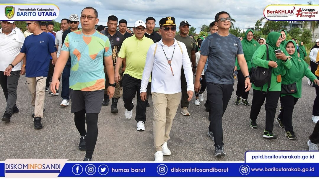 Gubernur Kalteng Agustiar Sabran Jogging Bersama Masyarakat Barito Utara