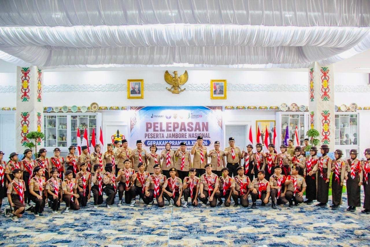 Gubernur Kalteng Lepas Kontingen Jamnas XII 2026, Tekankan Karakter dan Nama Baik Bumi Tambun Bungai   