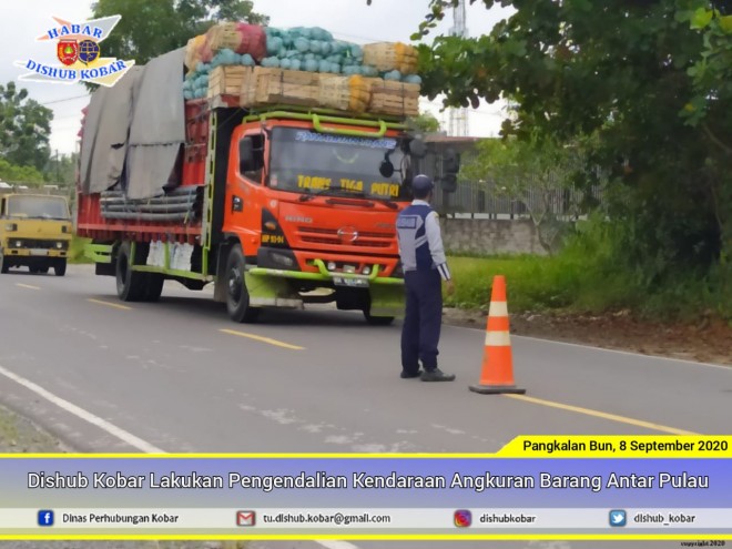 Dishub Kobar Lakukan Pengendalian Kendaraan Angkutan Barang Antar Pulau