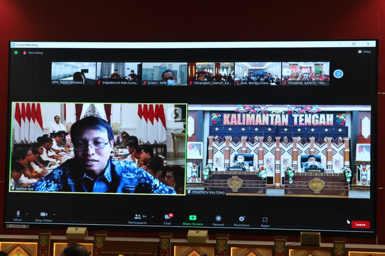 Gubernur Kalteng Ikuti Rakor Pemberantasan Tindak Pidana Korupsi Secara Virtual