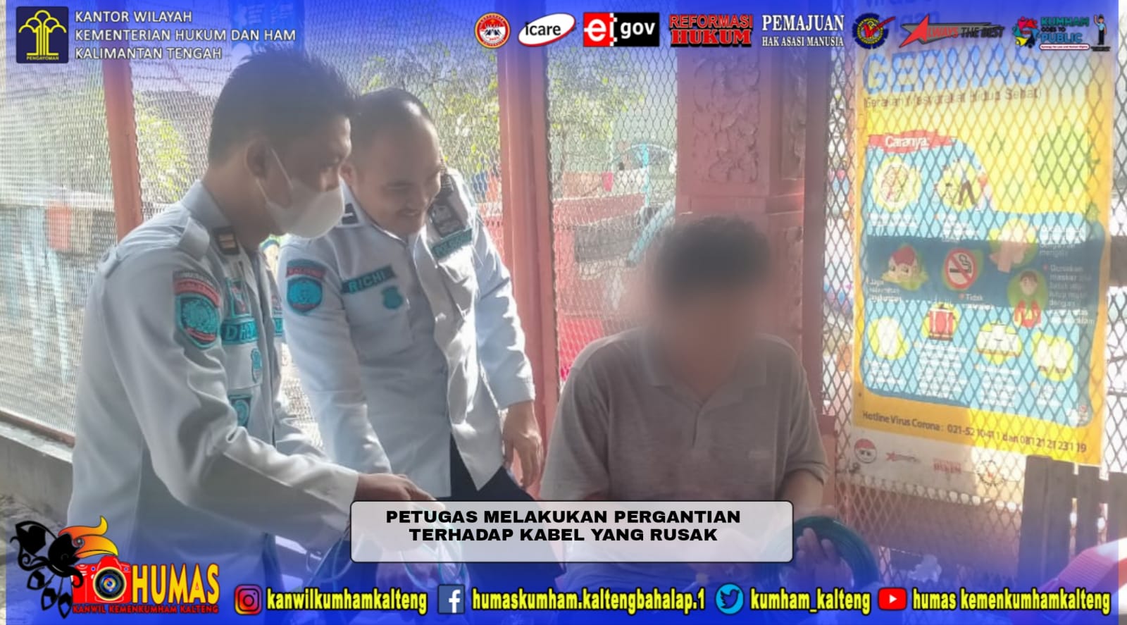 Antisipasi Kebakaran, Lapas Narkotika Kasongan Lakukan Penertiban Jaringan Listrik di Seluruh Blok dan Kamar Hunian