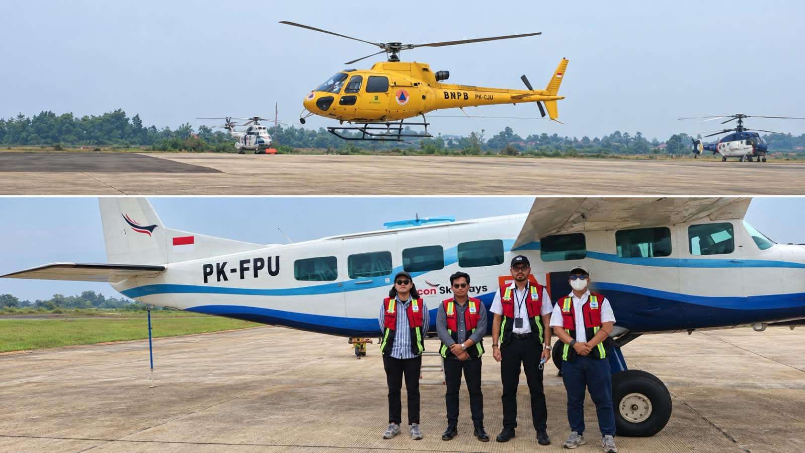 BPB-PK Kalteng Kerahkan 6 Helikopter dan Pesawat OMC Antisipasi Meluasnya Karhutla