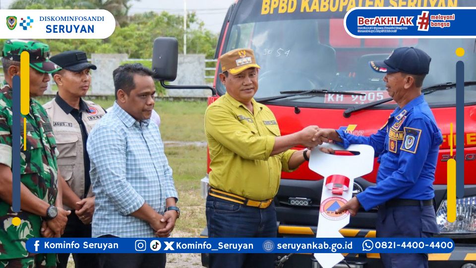 Wujudkan Daerah Tangguh, Bupati Seruyan Serahkan Mobil Tangki Water Supply
