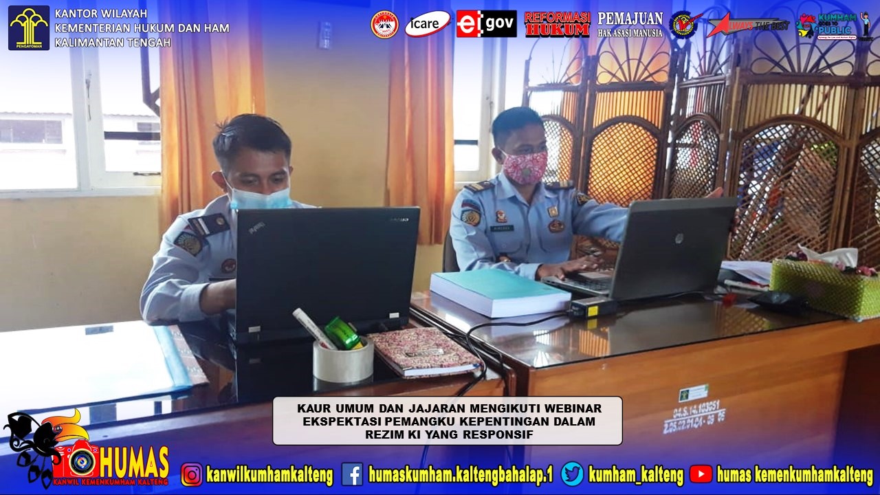 Lapas Palangka Raya Ikuti Webinar Ekspektasi Pemangku Kepentingan Dalam Rezim KI yang Responsif