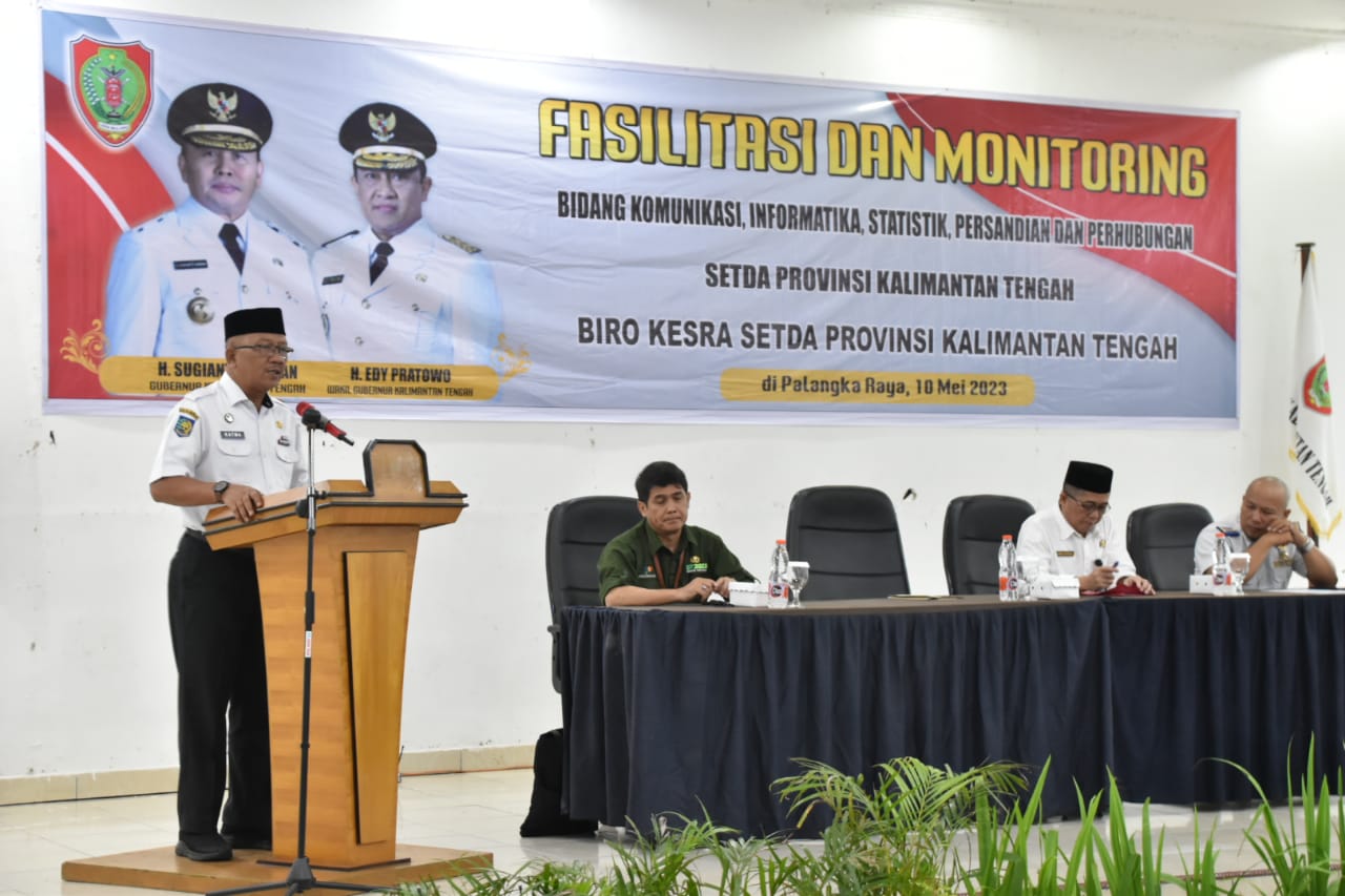 Upayakan Percepatan Implementasi SPBE, Asisten Pemkesra Katma F. Dirun Buka Kegiatan Fasilitasi dan Monitoring Bidang Kominfosantikhub  Prov. Kalteng Tahun 2023
