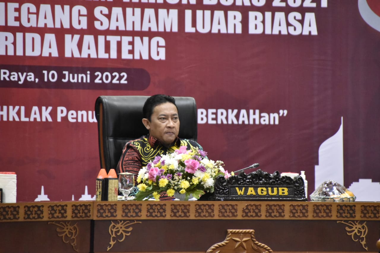 Wagub Kalteng Hadiri Rapat Umum Pemegang Saham Tahunan PT. Jamkrida Kalteng Tahun Buku 2021