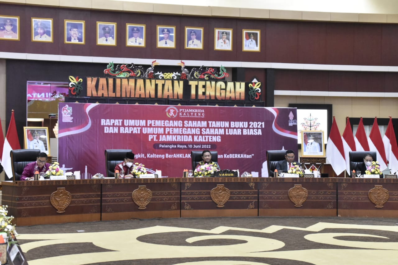 Wagub Kalteng Hadiri Rapat Umum Pemegang Saham Tahunan PT. Jamkrida Kalteng Tahun Buku 2021