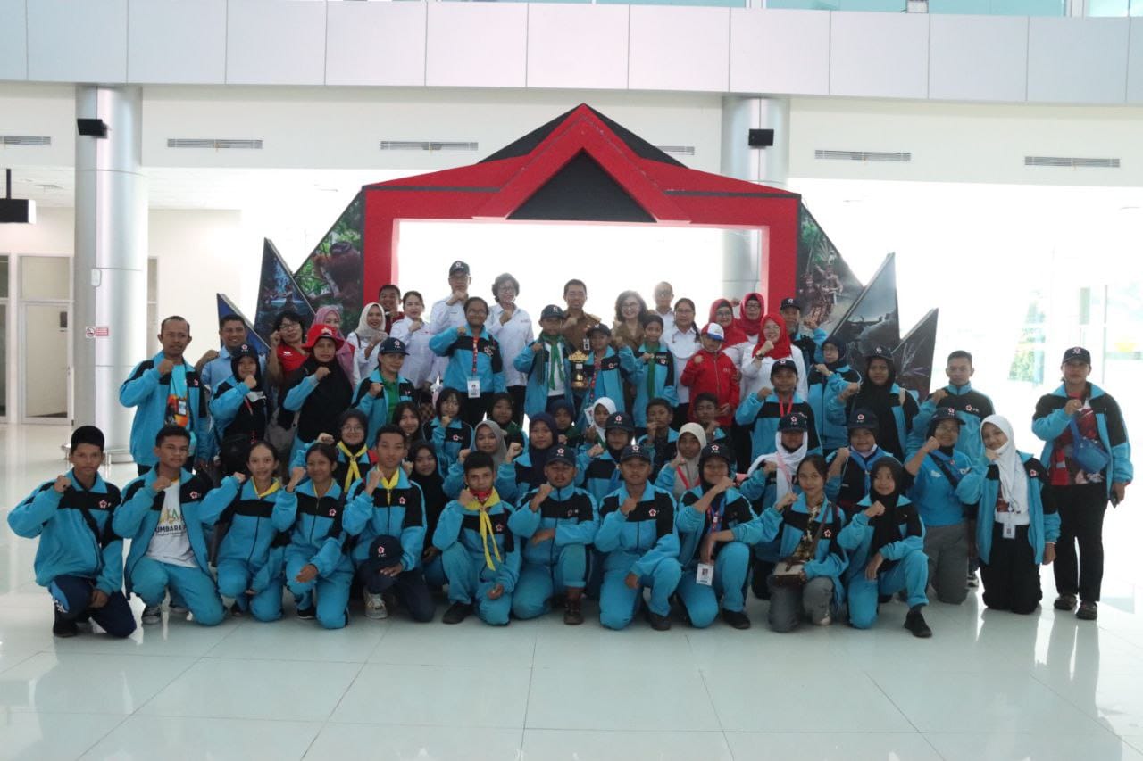 Asisten Pemkesra Kaspinor Jemput Kontingen Jumbara PMR Provinsi Kalteng Tingkat Nasional IX Tahun 2023
