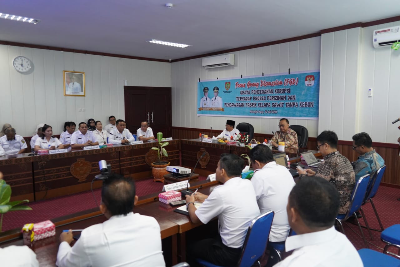 Perkuat Upaya Pencegahan dan Pemberantasan Korupsi Sektor Dunia Usaha, Sekda H. Nuryakin Pimpin FGD Pencegahan Korupsi di Wilayah Prov Kalteng
