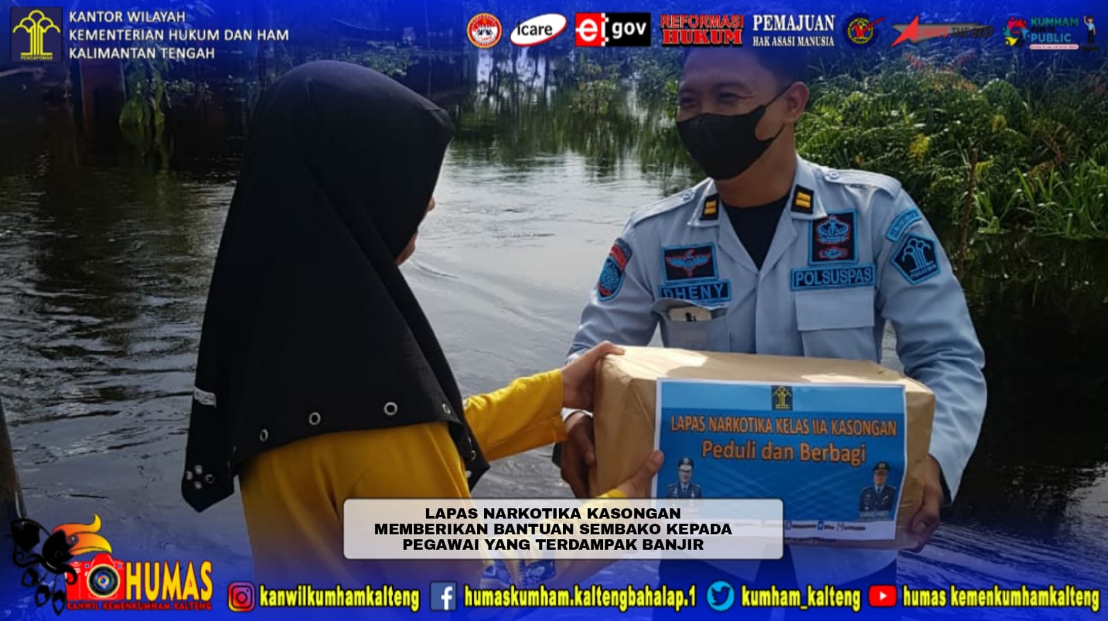 Lapas Narkotika Kasongan Peduli dan Berbagi Kepada Pegawai yang Terdampak Bencana Banjir