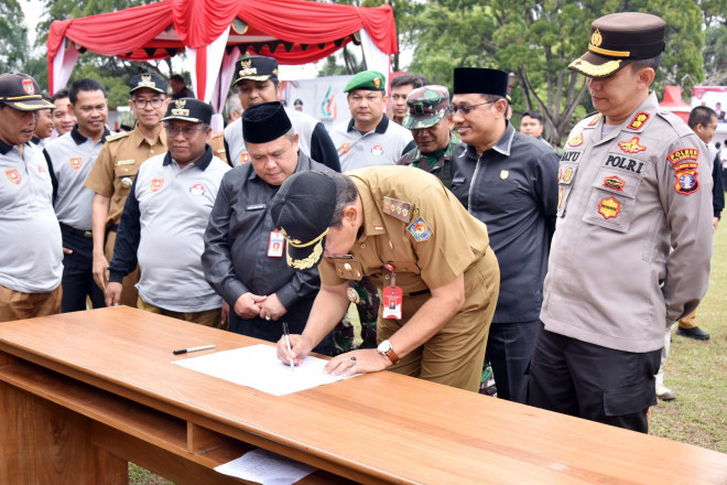 130 Calon Kepala Desa Dukung Deklarasi Damai Dalam Pilkades Serentak 2023