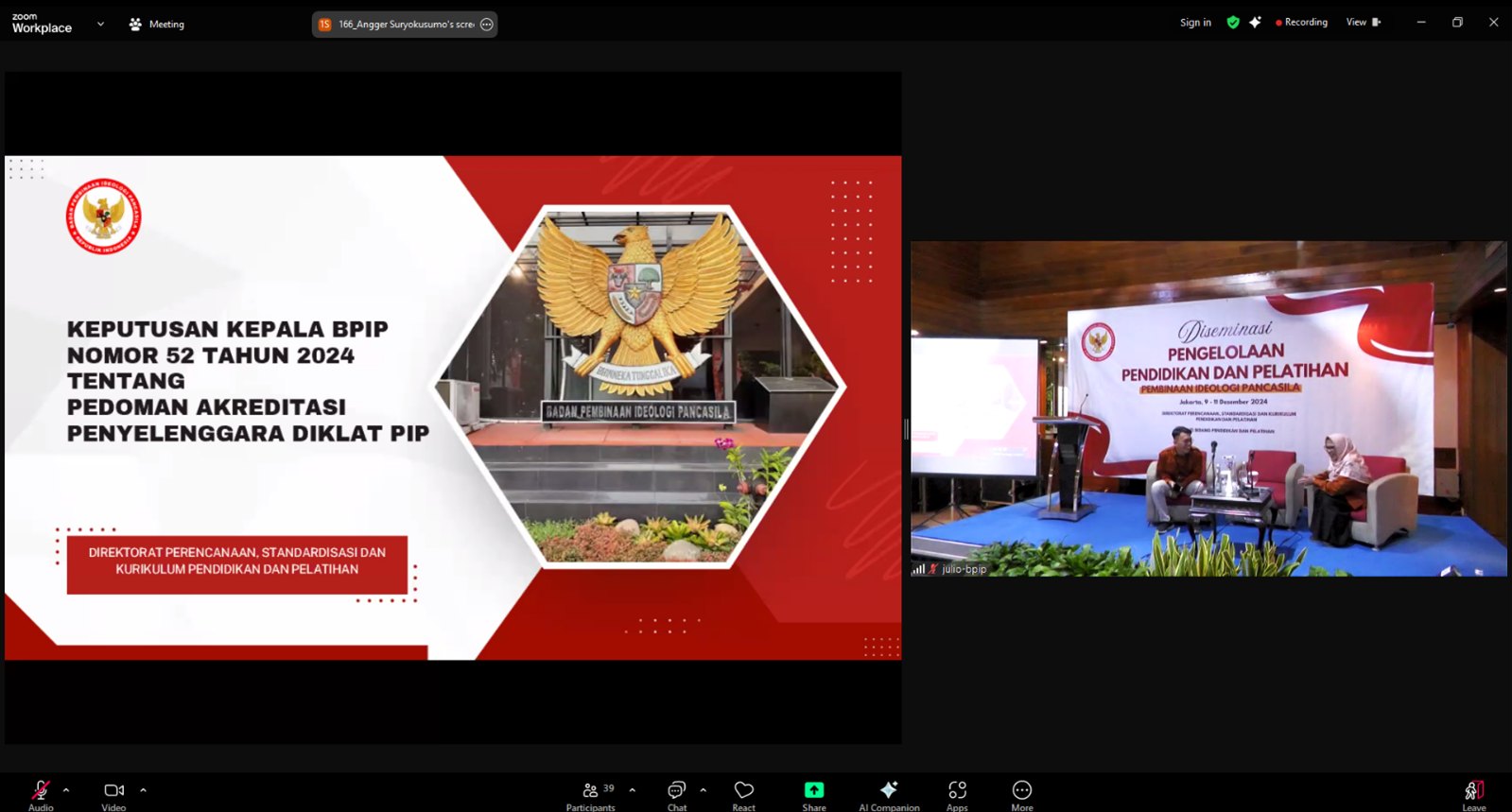 BPSDM Prov. Kalteng Raih Penghargaan, Terdepan Dalam Penyelenggaraan Diklat PIP