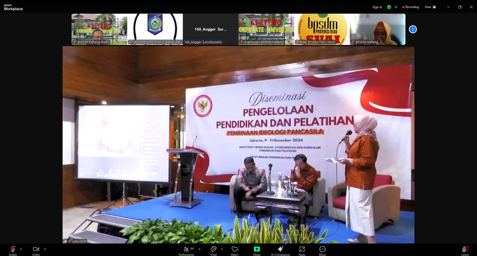 BPSDM Prov. Kalteng Raih Penghargaan, Terdepan Dalam Penyelenggaraan Diklat PIP