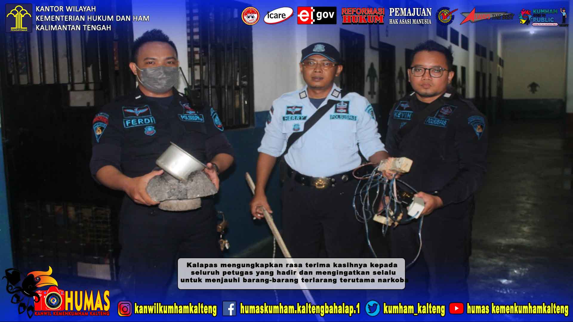 Tingkatkan Deteksi Dini, Lapas Palangka Raya Gelar Razia Blok Hunian