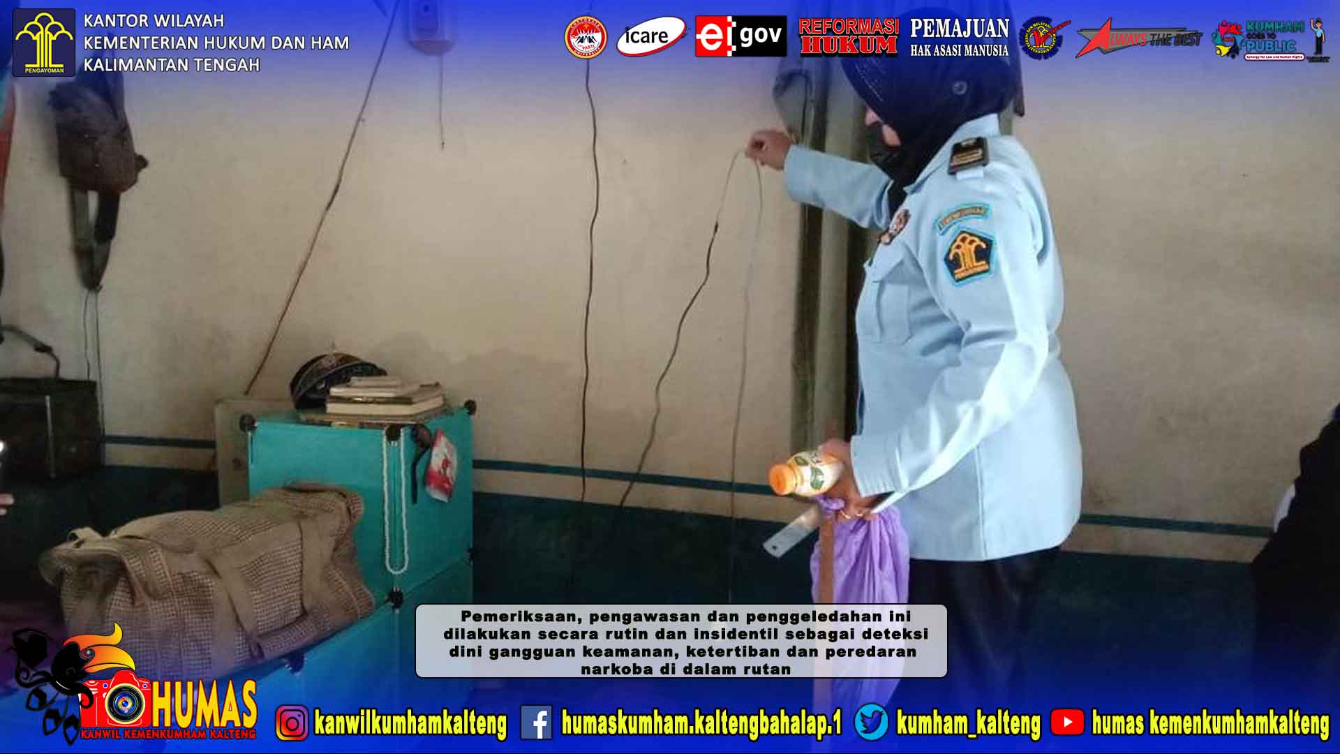 Deteksi Dini, Rutan Buntok Laksanakan Razia di Kamar Hunian WBP