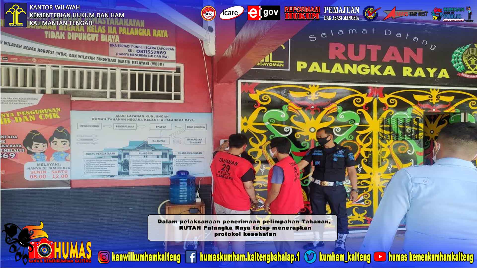 Rutan Palangka Raya Terima Pelimpahan Tahanan Palangka Raya Sebanyak 53 Orang
