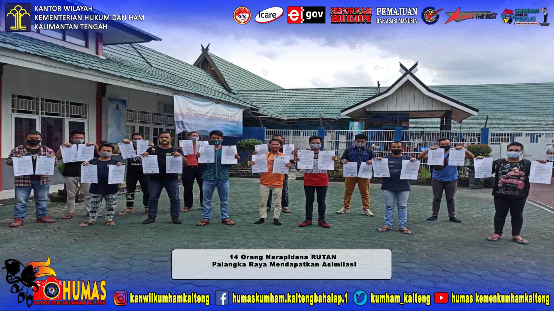 Empat Belas Orang Narapidana Rutan Palangka Raya Dapat Asimilasi