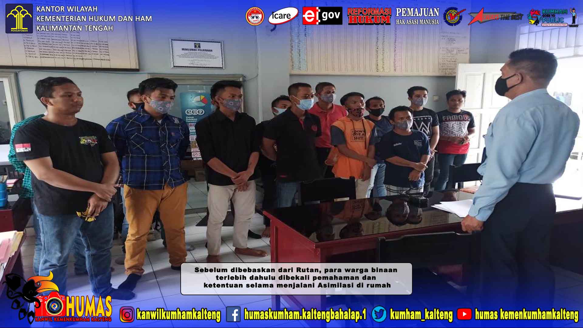 Empat Belas Orang Narapidana Rutan Palangka Raya Dapat Asimilasi