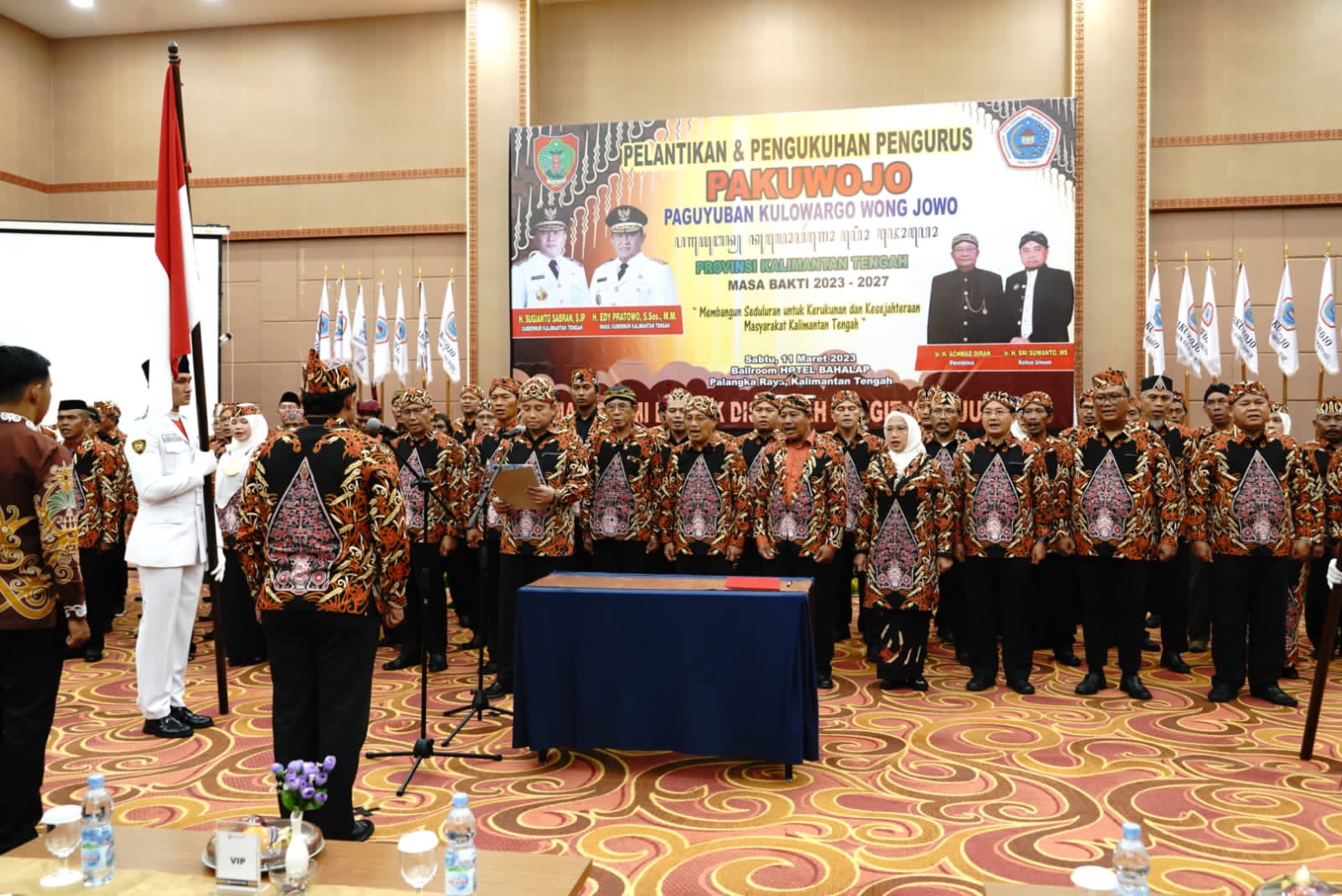 Wagub Kalteng Edy Pratowo Lantik dan Kukuhkan Pengurus Pakuwojo Provinsi Kalimantan Tengah Masa Bhakti 2023-2027