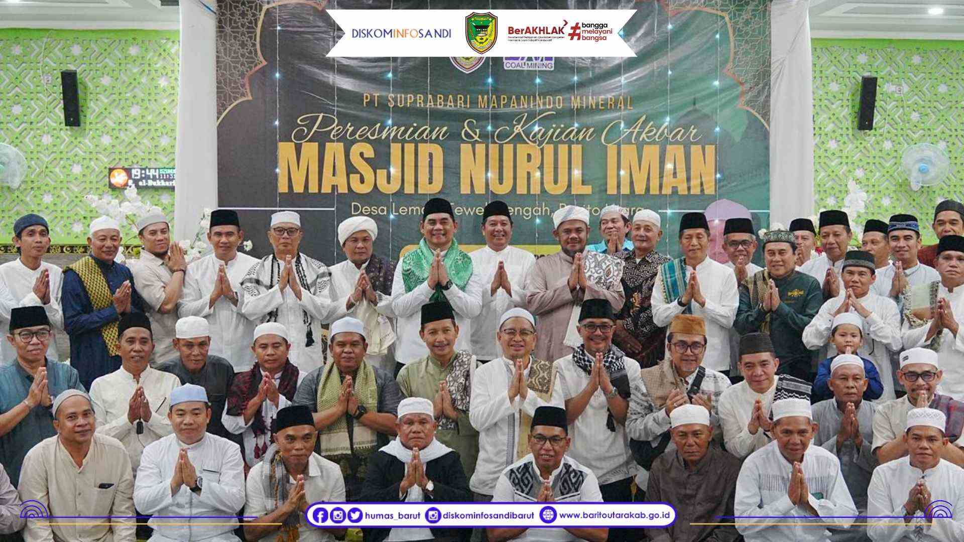 Rangkaian Safari Ramadan Pemkab Barito Utara, Bupati Resmikan Masjid Nurul Iman Desa Lemo I