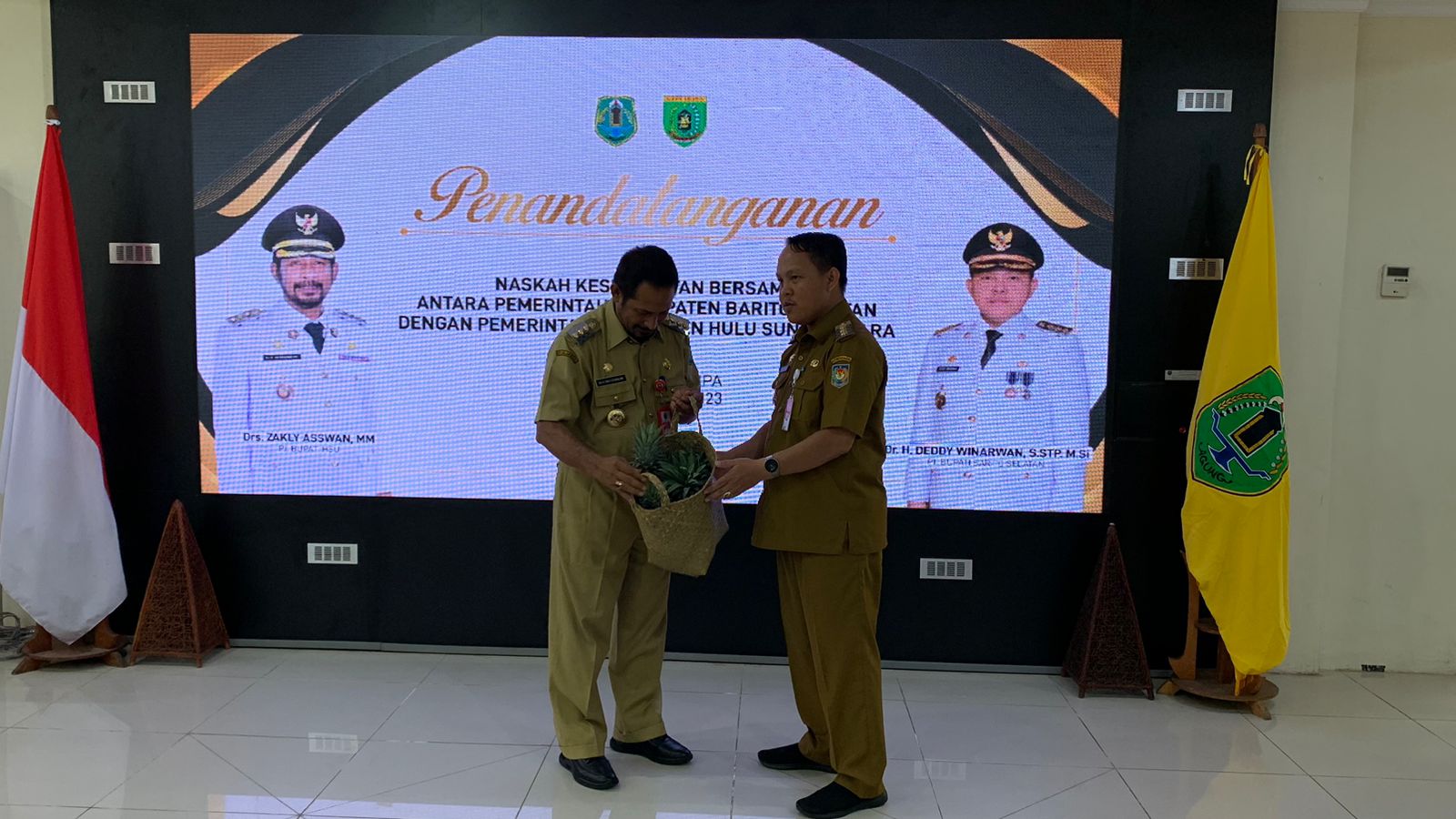 Pemkab Barsel bersama Pemkab HSU Tandatangani Kesepakatan Bersama Pengendalian Inflasi Daerah