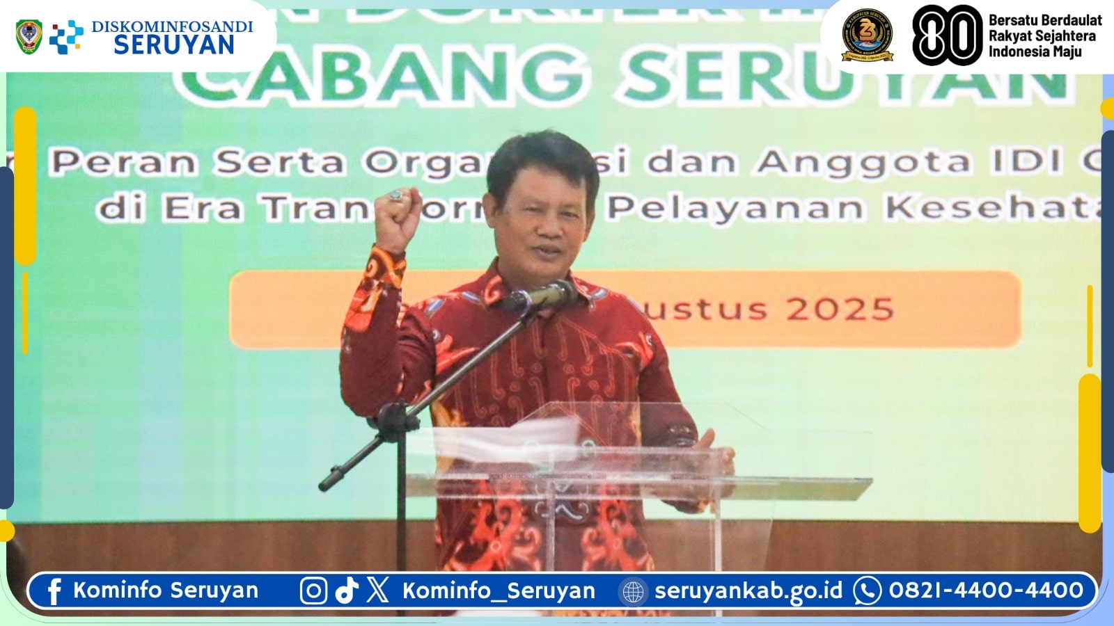 Bupati Seruyan Resmi Buka Muscab IDI Cabang Seruyan, Tegaskan Pentingnya Sinergi dalam Transformasi Layanan Kesehatan