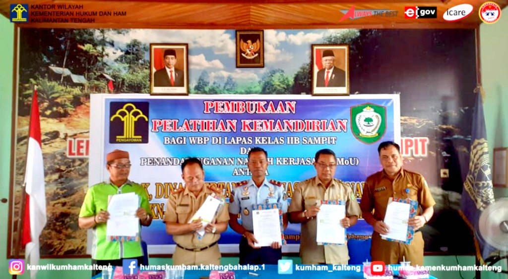 Pembukaan Pelatihan Kemandirian Bagi WBP Lapas Kelas IIB Sampit Dan Penandatanganan Naskah Kerja Sama (Mou) Dengan Instansi Terkait