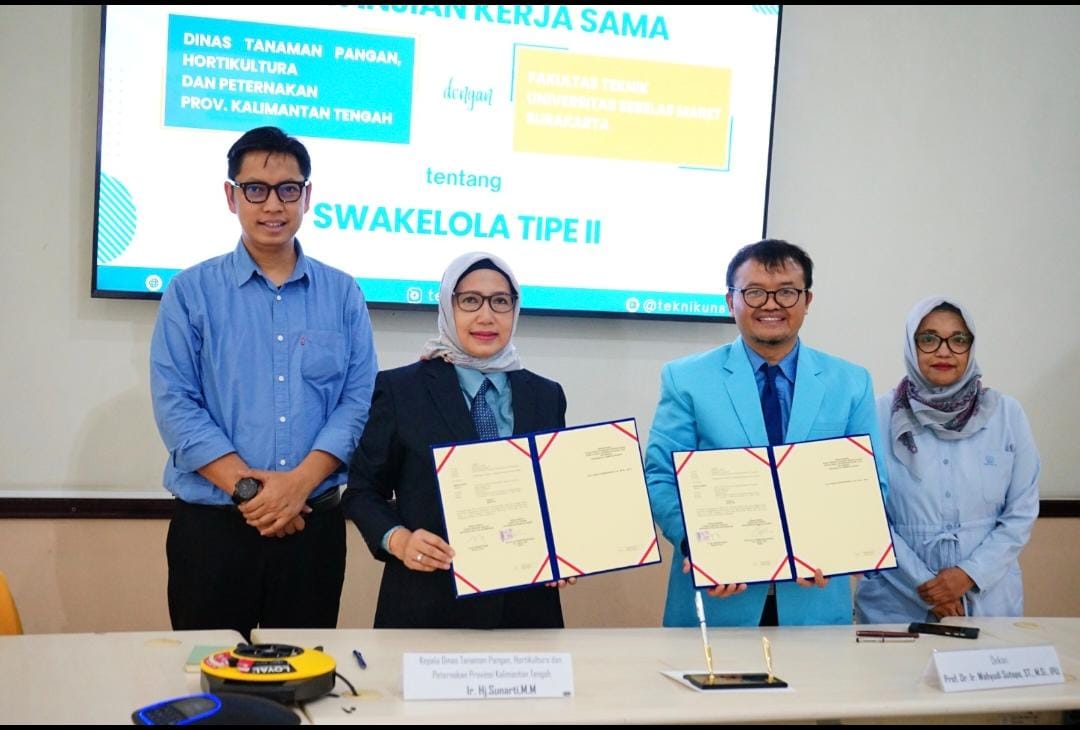 Kadis TPHP Prov. Kalteng Laksanakan Penandatanganan PKS Swakelola Tipe II Pengawasan Konstruksi Cetak Sawah dengan UNS