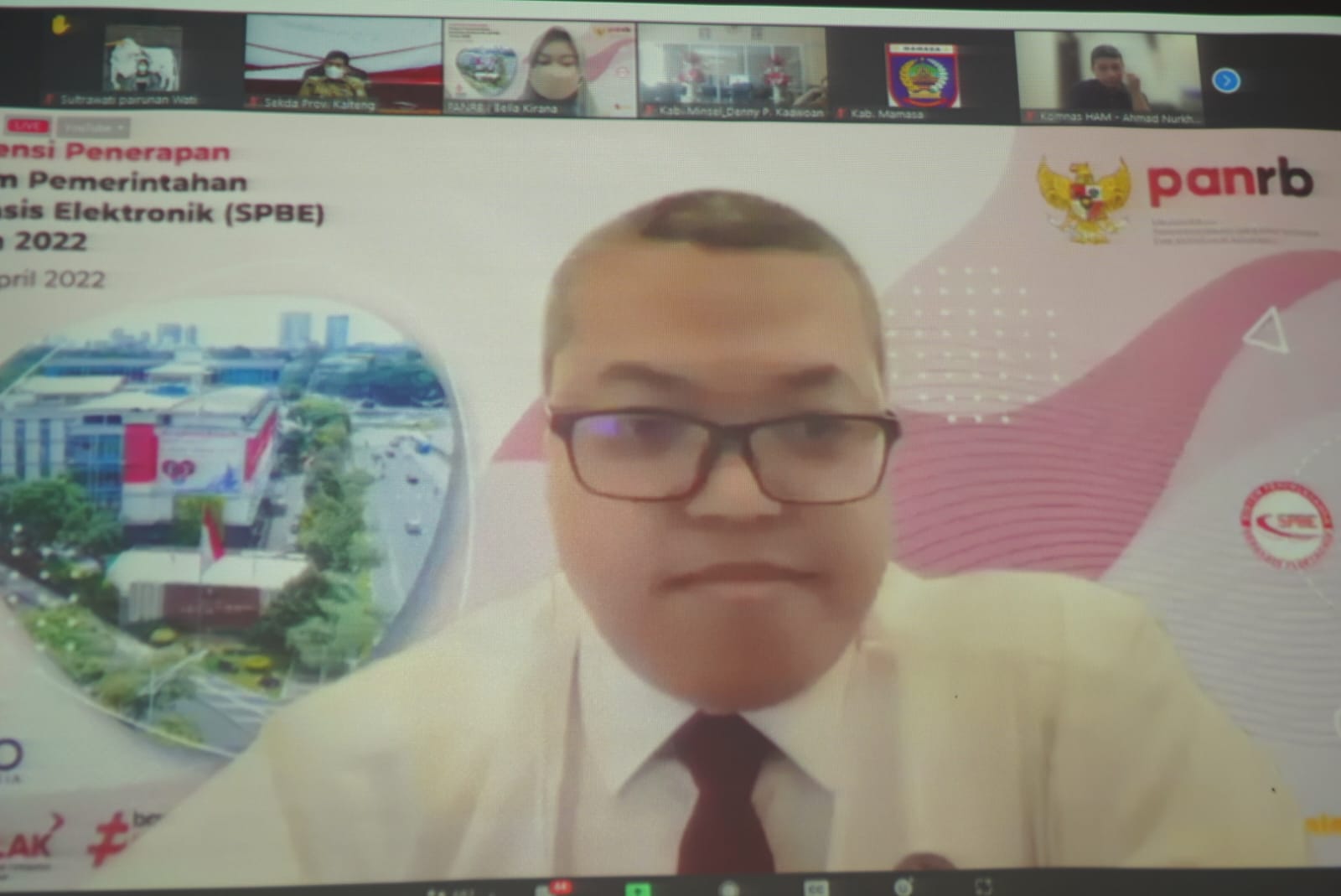 Asisten Adum Lies Fahimah Hadiri Pelaksanaan Asistensi Penerapan SPBE Tahun 2022 Secara Virtual