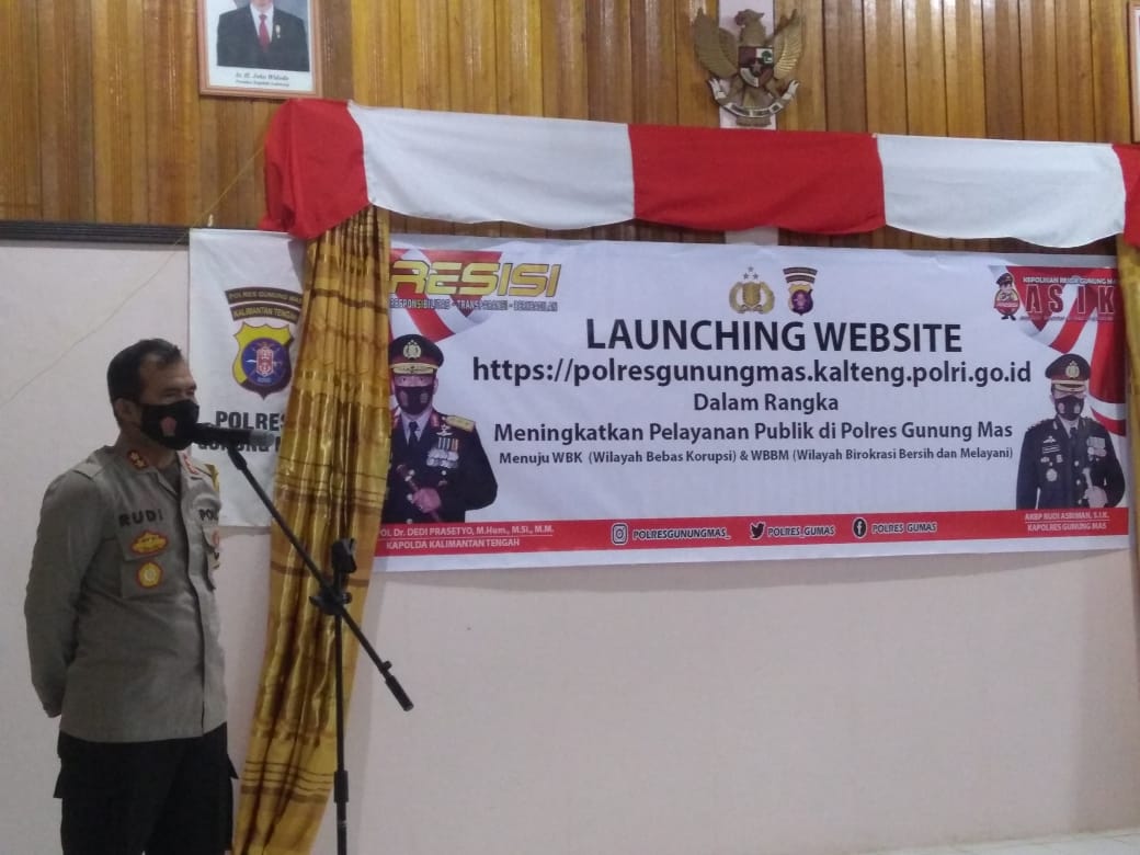  Mudahkan Pelayanan, Polres Gumas Luncurkan Website