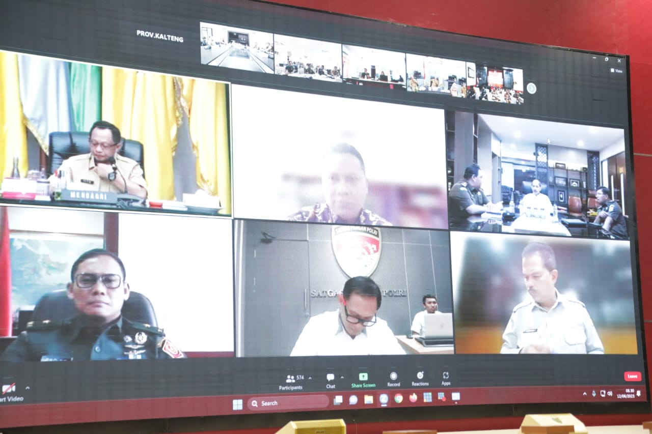 Sekda Kalteng Hadiri Secara Virtual Rakor Pengendalian Inflasi Daerah Tahun 2023 Bersama Mendagri