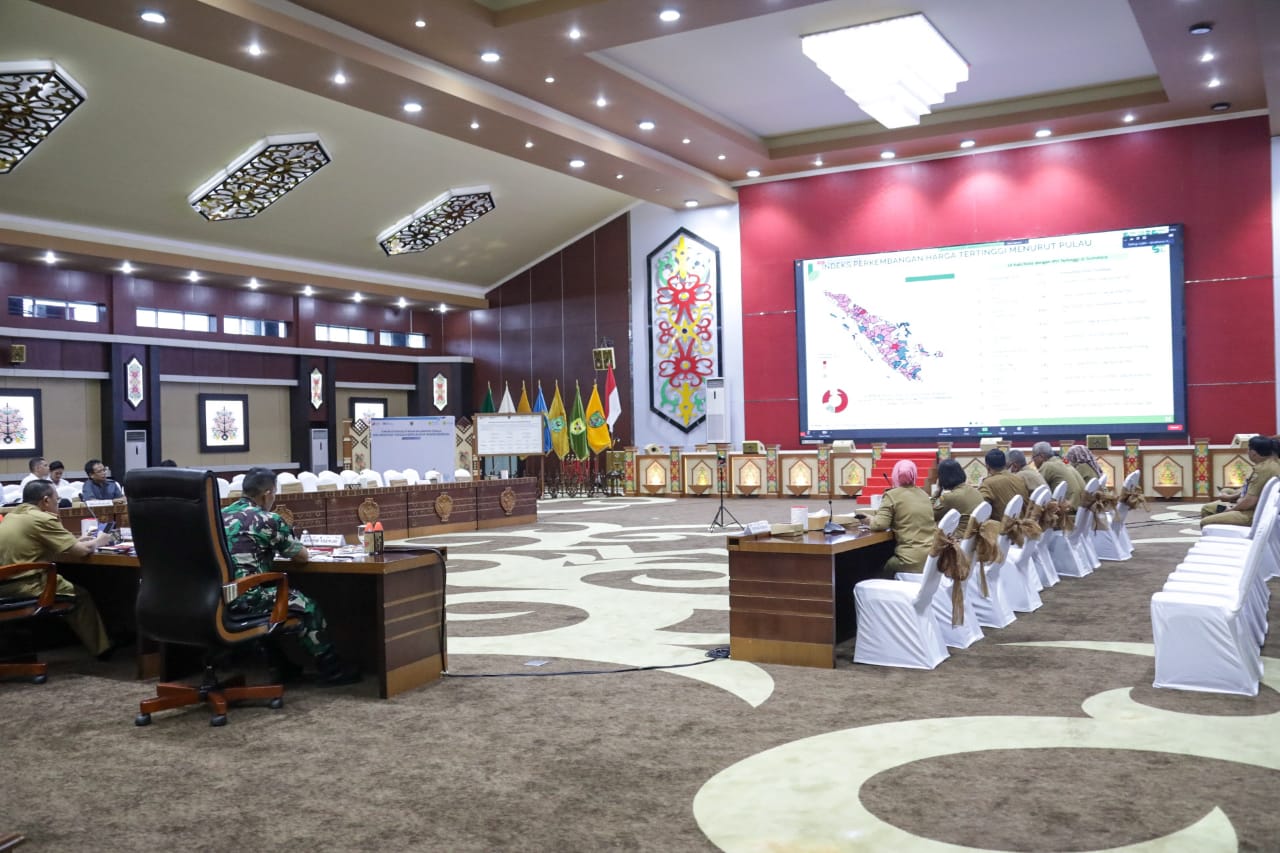 Sekda Kalteng Hadiri Secara Virtual Rakor Pengendalian Inflasi Daerah Tahun 2023 Bersama Mendagri
