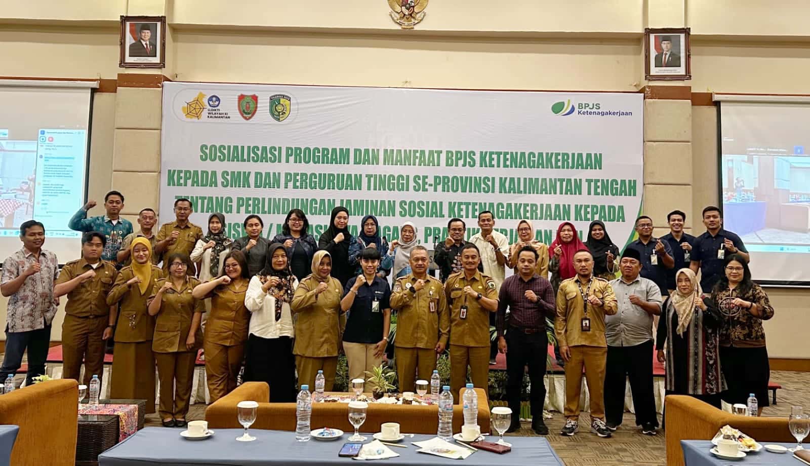 Kadisnakertrans Prov. Kalteng Jadi Narasumber Kegiatan Sosialisasi Program dan Manfaat BPJS Ketenagakerjaan Kepada SMK dan Perguruan Tinggi 