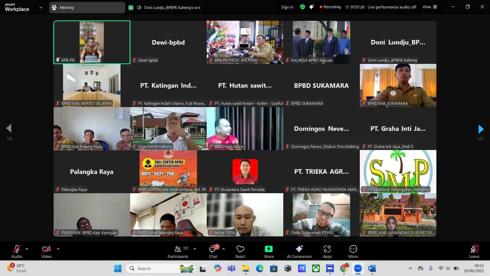 BPBD Prov. Kalteng Gelar Rapat Koordinasi Kesiapsiagaan Karhutla