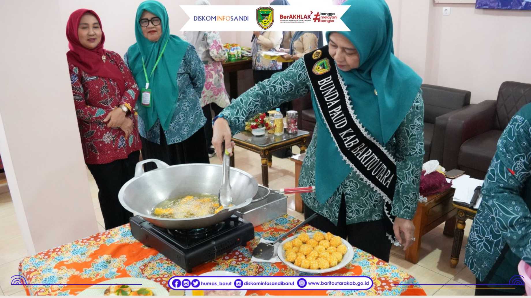 TP-PKK Barito Utara Demo Pengolahan Makanan Bergizi pada Sosialisasi PMT Anak PAUD